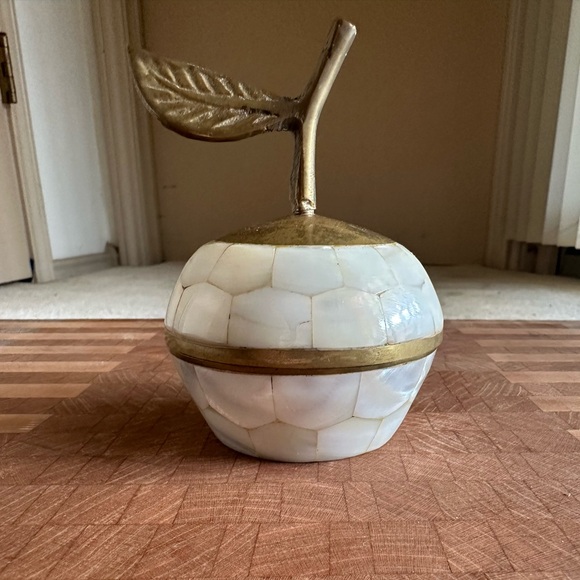 Other - Brass and mother of pearl apple trinket box